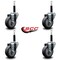 Service Caster 3.5'' Thermoplastic Rubber Wheel Swivel 3/4'' Expanding Stem Caster Set, 4PK SCC-EX20S3514-TPRB-34-4 - alternate 2